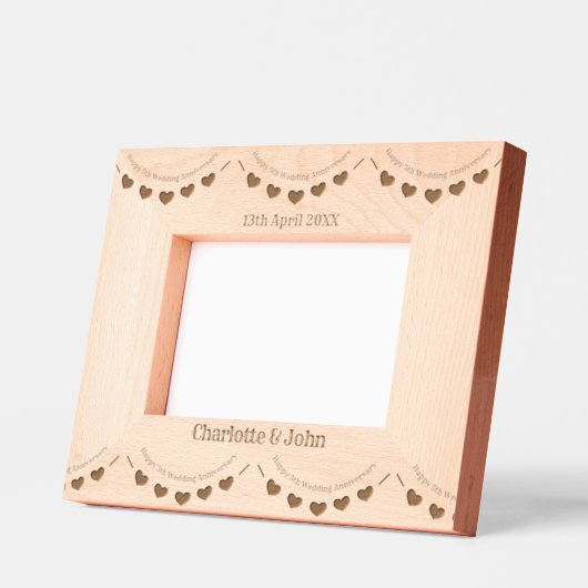 Vijfde Jubileum van het Hout Wedding Gegraveerde Lijstjes (Links)