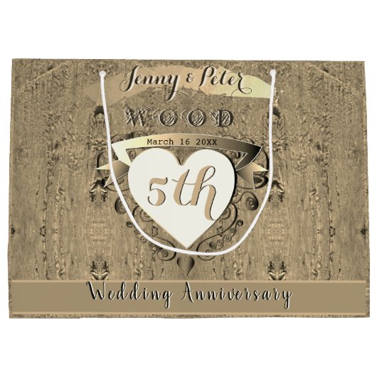 Vijfde Jubileum van het Hout Wedding Groot Cadeauzakje (Achterkant)