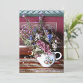 Vijfde Jubileum van het Weddenschap,  Teapot, Paar Kaart (Staand voorkant)