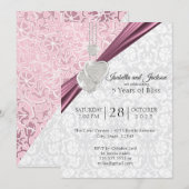 Vijfde Jubileum voor bruiloft - Roze Kaart (Voorkant / Achterkant)