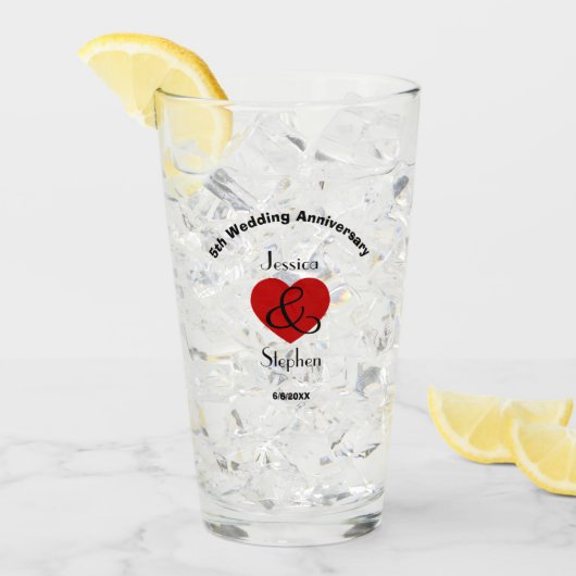 Vijfde Jubileum voor bruiloft - Speciaal gepersona Glas (Voorkant ijs)