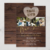 Vijfde Jubileum voor bruiloft - TOEVOEGDE FOTOS x Kaart (Voorkant / Achterkant)