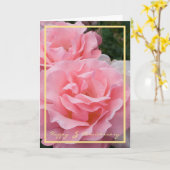 Vijfde Jubileum wil 2 roze rozen Kaart (Gele Bloem)