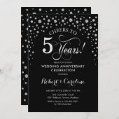Vijfde jubileumviering - Zilverzwart Kaart (Voorkant / Achterkant)