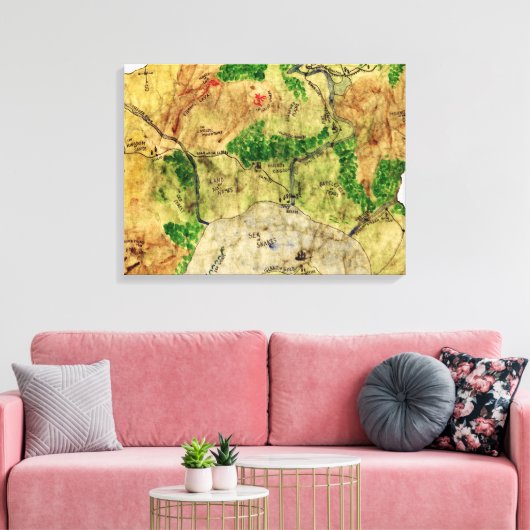 Vijfde kaart van het vergeten rijk canvas afdruk (Insitu (Woonkamer))