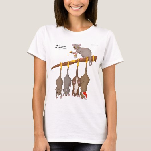 Vijfde kerstdag (5 gouden ringen) T-Shirt (Voorkant)