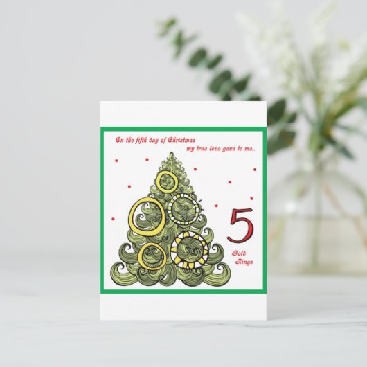 Vijfde Kerstdag Feestdagenkaart (Staand voorkant)