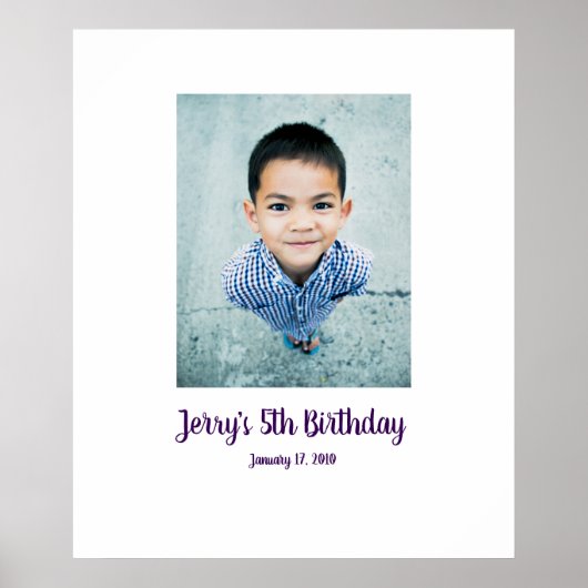 Vijfde kind Verjaardag 5e teken in Feestbord 5 Poster (Voorkant)