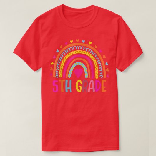 vijfde klas Boho regenboogleraar student Laatste d T-shirt (Design voorkant)