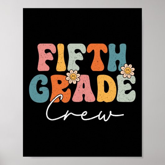 Vijfde klas crew terug naar school leraren student poster (Voorkant)