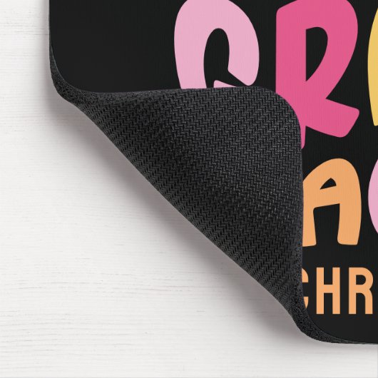 Vijfde klas leraar Kleurrijke tekst Muismat (Hoek)