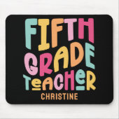 Vijfde klas leraar Kleurrijke tekst Muismat (Voorkant)