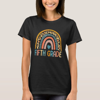 Vijfde klas luipaard regenboog eerste dag leraar k t-shirt