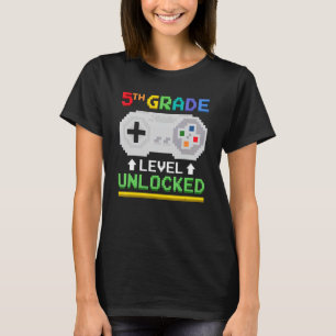 Vijfde klas niveau ontgrendelde gamer video game c t-shirt