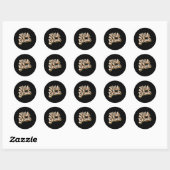 Vijfde klas retro leraar ronde sticker (Vel)