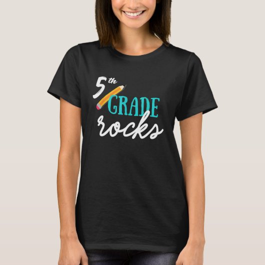 vijfde klas rocks 5e klas rocks t-shirt (Voorkant)