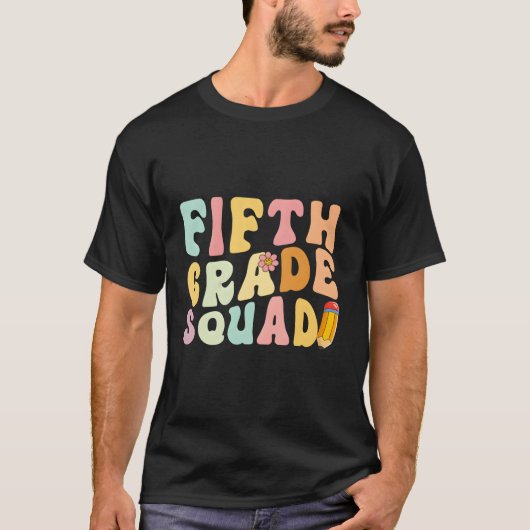 Vijfde klas squad 5e klas leraar terug naar school t-shirt (Voorkant)