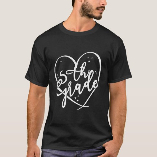 Vijfde Klas Team Docent Student 5e Klas Hart T-shirt (Voorkant)