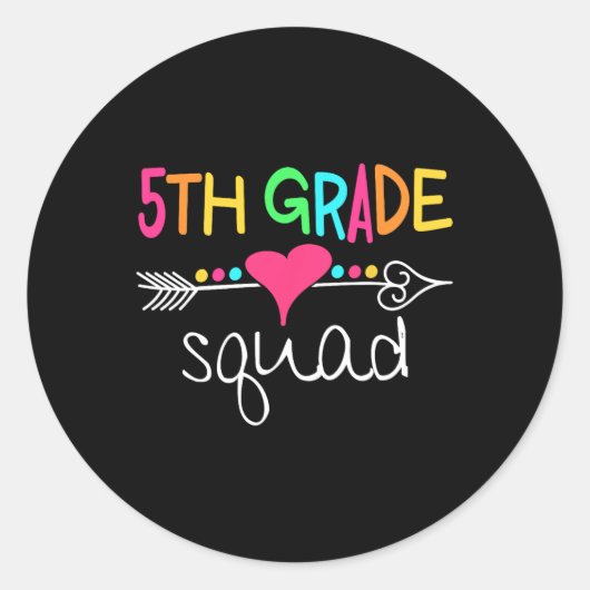 Vijfde klas Veertiende lerarenteam Ronde Sticker (Voorkant)