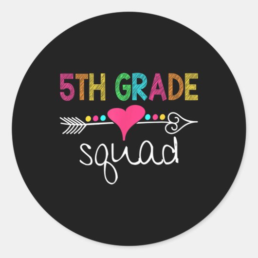 Vijfde klas Veertiende lerarenteam Ronde Sticker (Voorkant)