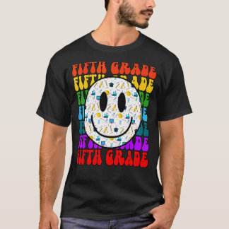 Vijfde klas vrolijk gezicht leraar vrolijk gezicht t-shirt