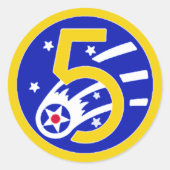 Vijfde luchtmachtzegel ronde sticker (Voorkant)
