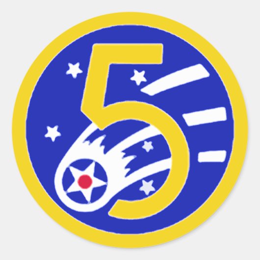 Vijfde luchtmachtzegel ronde sticker (Voorkant)