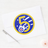 Vijfde luchtmachtzegel ronde sticker (Envelop)