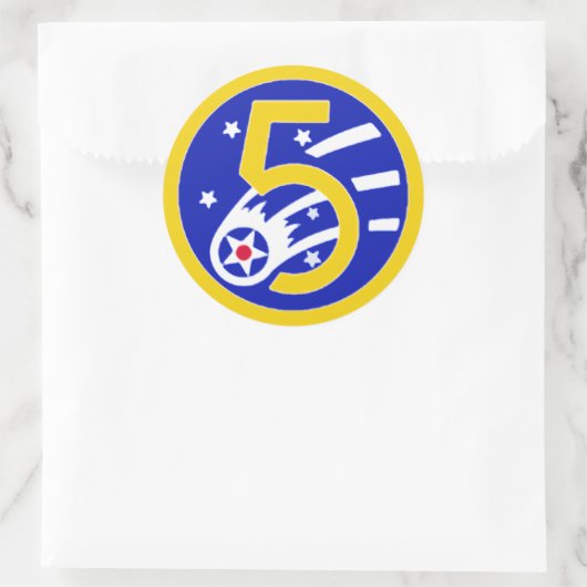 Vijfde luchtmachtzegel ronde sticker (Tas)