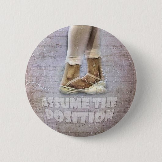 Vijfde positie in ballet ronde button 5,7 cm (Voorkant)