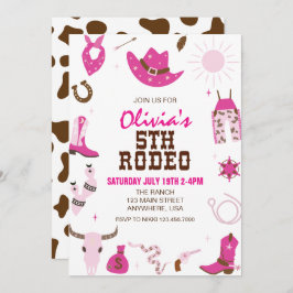 Vijfde Rodeo Hot Roze Western 5e Verjaardag Kaart