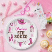 Vijfde Rodeo Roze Western Cowboy 5e Verjaardag Papieren Bordje (Feest)