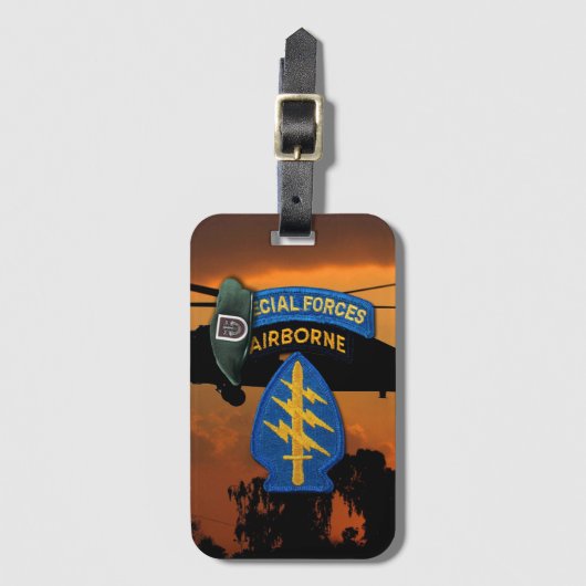 Vijfde SFGA Special Forces Group Green Berets Bagagelabel (Voorkant (verticaal))
