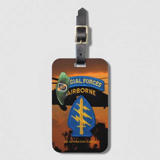 Vijfde SFGA Special Forces Group Green Berets Bagagelabel (Voorkant (verticaal))