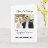 Vijfde trouwdag aangepaste naam/foto kaart (Gele Bloem)