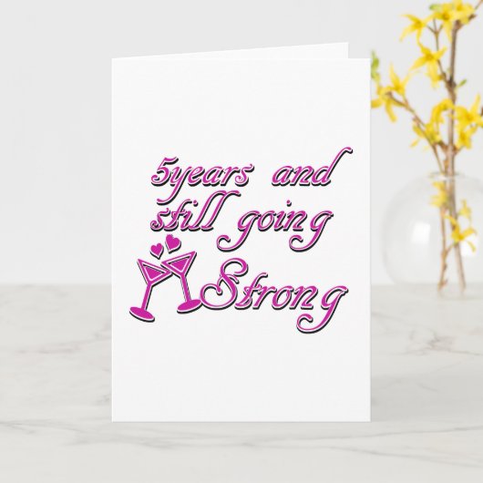 vijfde trouwdag kaart (Gele Bloem)