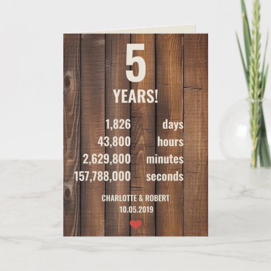 vijfde trouwdag kaart (Voorkant)