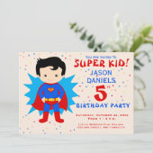 Vijfde uitnodiging van de Birthday Party - Super K (Staand voorkant)