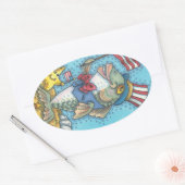 VIJFDE VAN JULI VISSEN EN STICKERS VAN STARVIS Ova (Envelop)