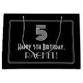 Vijfde verjaardag — Art Deco Geïnspireerde look "5 Groot Cadeauzakje (Voorkant)