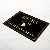 Vijfde verjaardag: Art Deco Kijk "5", met naam Folie Uitnodiging (Gedraaid)