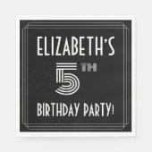 Vijfde verjaardag: Art Deco Style + aangepaste naa Servet (Voorkant)