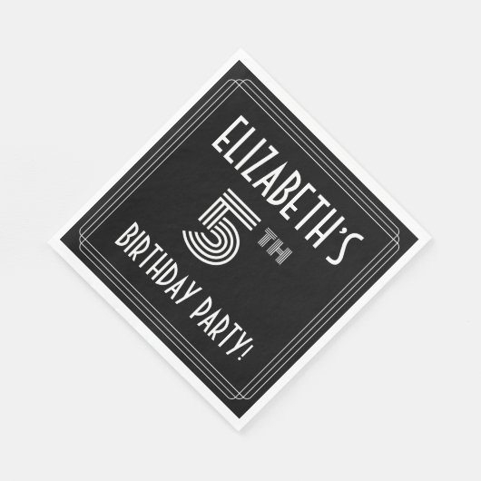 Vijfde verjaardag: Art Deco Style + aangepaste naa Servet (Hoek)