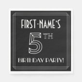 Vijfde verjaardag: Art Deco Style + aangepaste naa Servet (Voorkant)