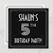 Vijfde verjaardag: Art Deco Style met aangepaste n Kaart (Voorkant / Achterkant)