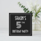 Vijfde verjaardag: Art Deco Style met aangepaste n Kaart (Staand voorkant)