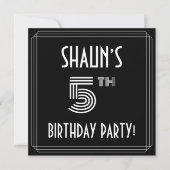 Vijfde verjaardag: Art Deco Style met aangepaste n Kaart (Voorkant)