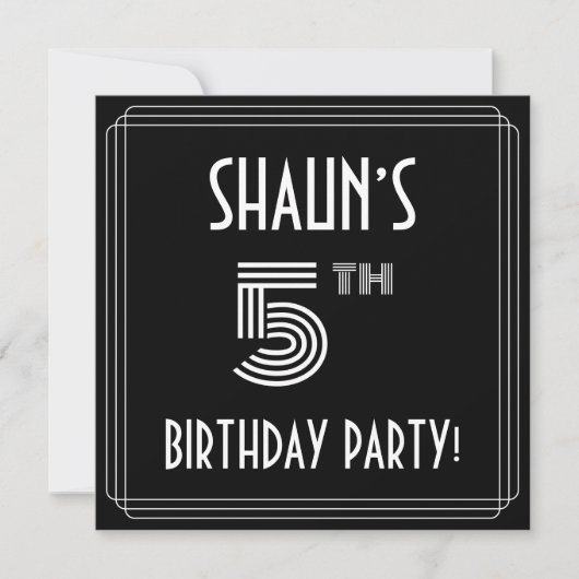 Vijfde verjaardag: Art Deco Style met aangepaste n Kaart (Voorkant)