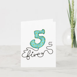 Vijfde verjaardag ballon kaart