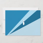 vijfde verjaardag bowlingpartij blauw rood wit kaart (Achterkant)